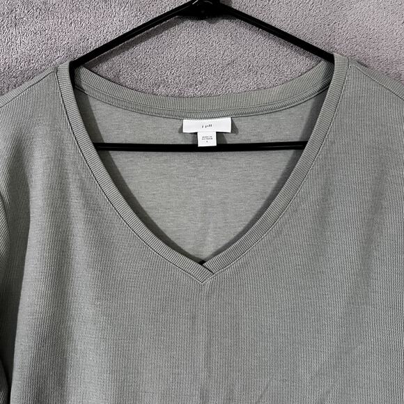 J. Jill Textured Tunic Top Mineral Green Womens Sz L Pockets Long Sleeve - Picture 2 of 7